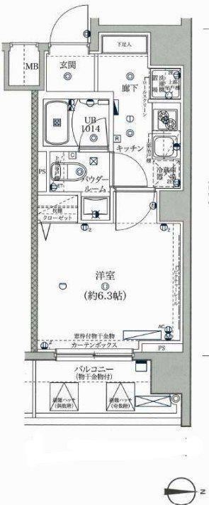 スクエアシティ東神奈川(1K/4階)の間取り写真