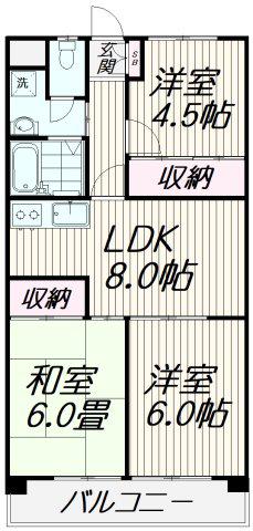 メゾン富士見台(3LDK/4階)の間取り写真