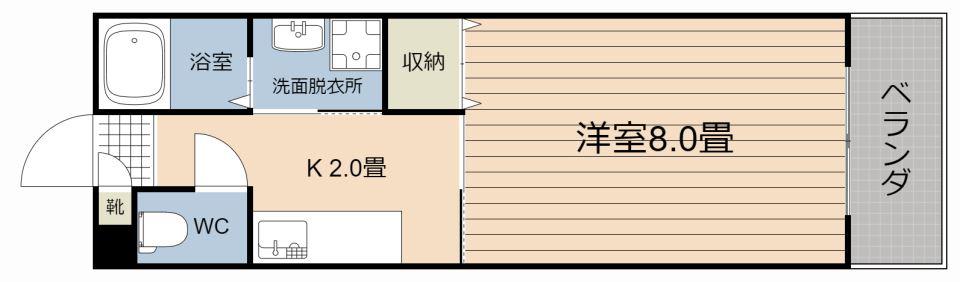 リッチリバー壱番館(1K/7階)の間取り写真