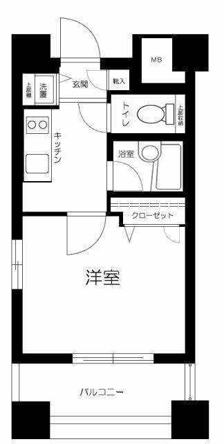 OLIO池尻大橋(1K/8階)の間取り写真
