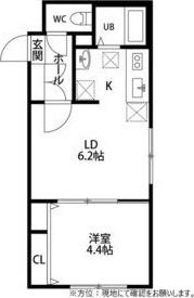 フラット南平岸(1LDK/3階)の間取り写真