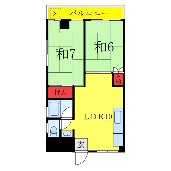 メゾン フタヤ(2LDK/2階)の間取り写真