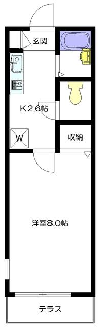 KS HOUSE(1K/1階)の間取り写真