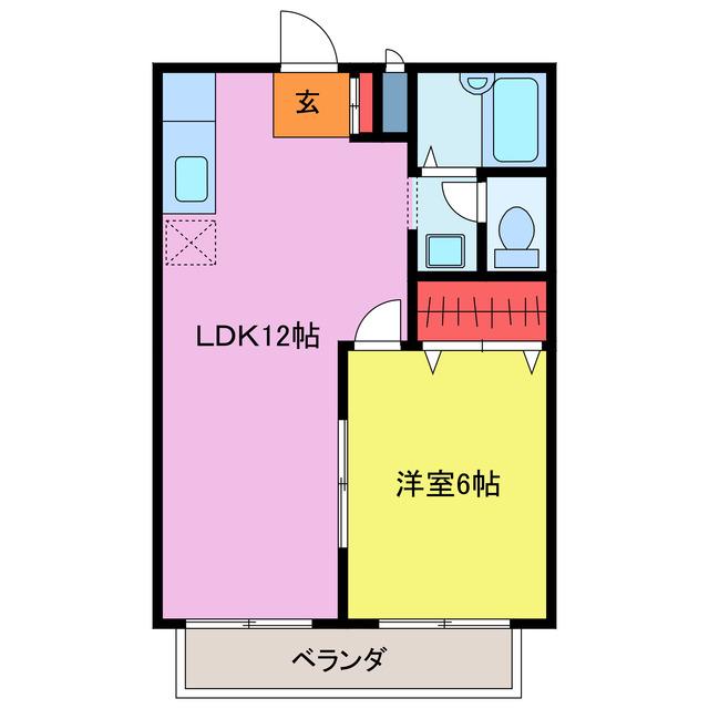 メゾンアサバ(1LDK/1階)の間取り写真