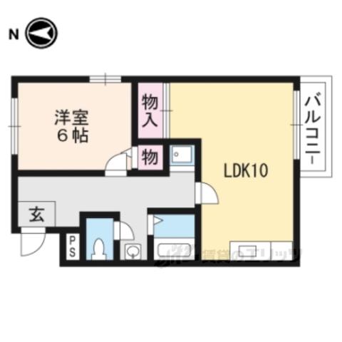第44長栄ロイヤルコーポ瀬田(1LDK/2階)の間取り写真