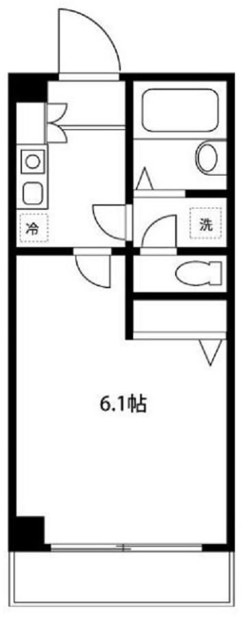 ラトゥール大森(1K/4階)の間取り写真