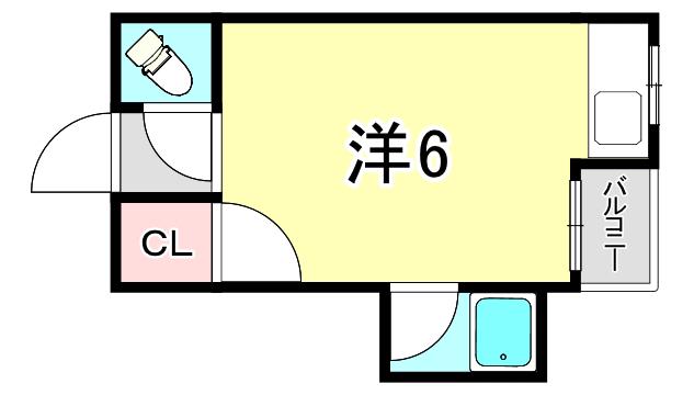 高津サンハイツ(ワンルーム/2階)の間取り写真