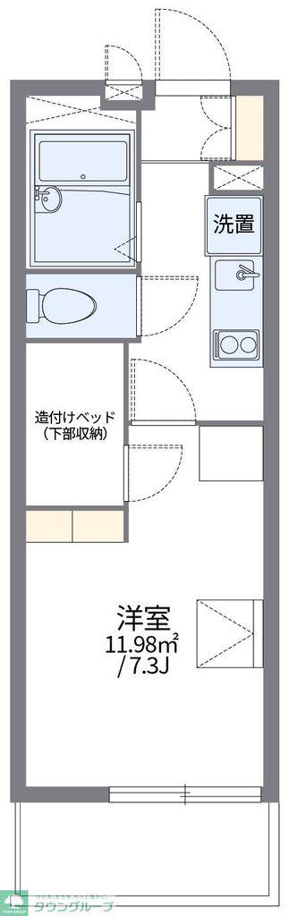 レオパレス五井南(1K/1階)の間取り写真