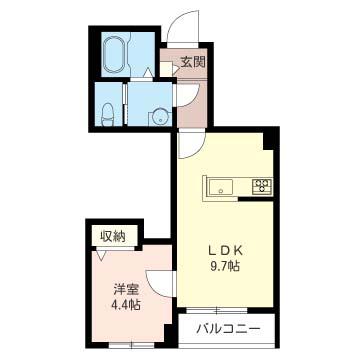 ポルト ボナール(1LDK/2階)の間取り写真