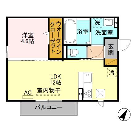 エスポワール寺尾台 B201(1LDK/2階)の間取り写真
