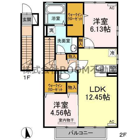 セジュールヨネザワ(2LDK/2階)の間取り写真