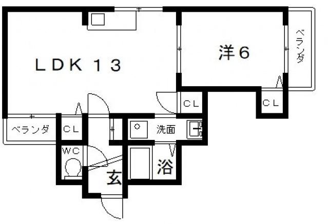 メゾンエスポワール(1LDK/3階)の間取り写真