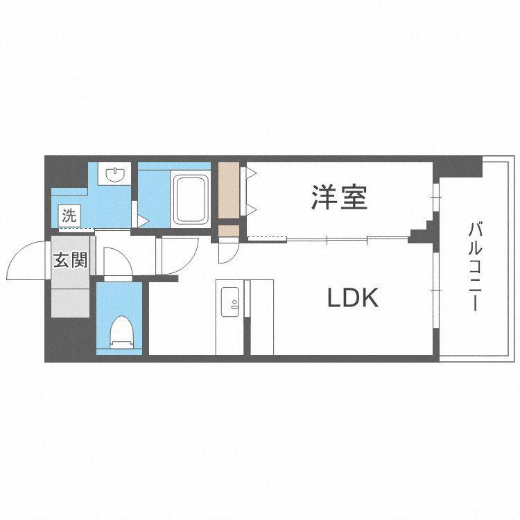 スプランディッド難波キャトル(1LDK/10階)の間取り写真