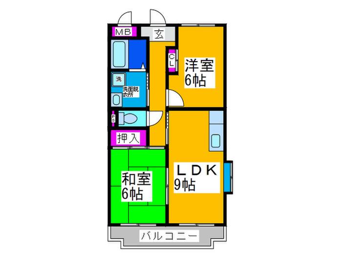 メゾンプレミール(2LDK/1階)の間取り写真