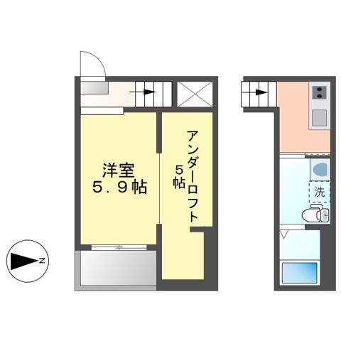 フルマーレ(1SK/1階)の間取り写真