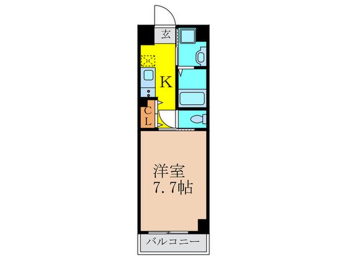 住吉ヴィラ(1K/2階)の間取り写真