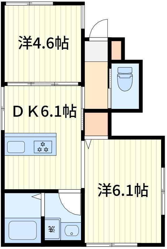 パウコート(1K/1階)の間取り写真