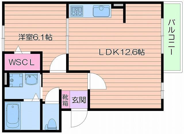 ビーバーズハウス(1LDK/2階)の間取り写真