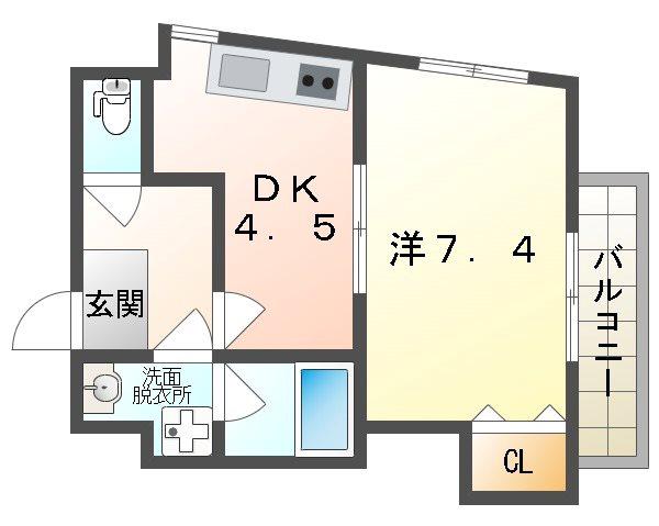 PROSPER大日(1DK/3階)の間取り写真