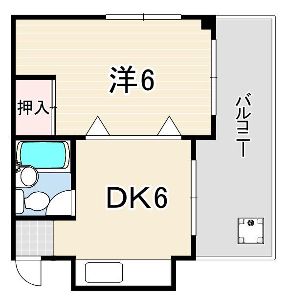 ハイム西宮北口(1DK/1階)の間取り写真
