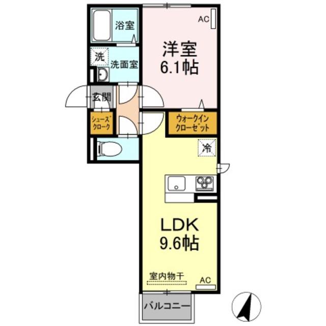 セラヴィ(1LDK/2階)の間取り写真