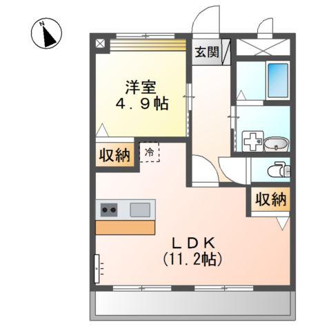 グラン ソレイユ(1LDK/1階)の間取り写真