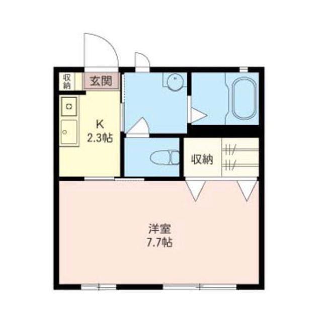 ユーチャリス B(1K/1階)の間取り写真