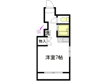 TKビル(ワンルーム/3階)の間取り写真