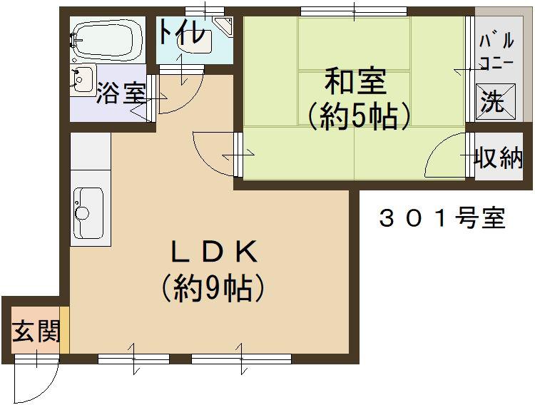 シティエステート小林(1LDK/3階)の間取り写真