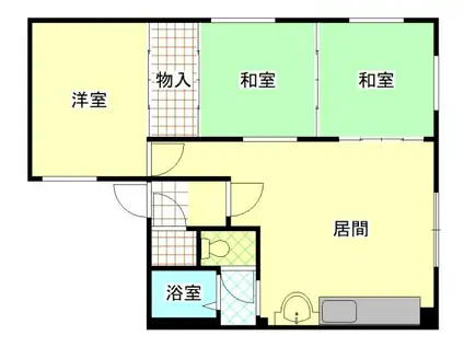 大丸ハイツ(3LDK/2階)の間取り写真
