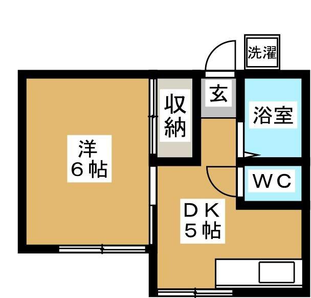 滝本ハイツ(1DK/2階)の間取り写真