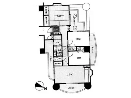 アーバンパレス小倉II(3LDK/4階)の間取り写真