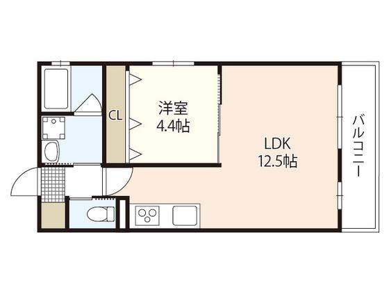 ラ・ローザII(1LDK/3階)の間取り写真