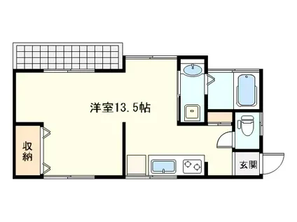 ツカサ荘(ワンルーム/2階)の間取り写真