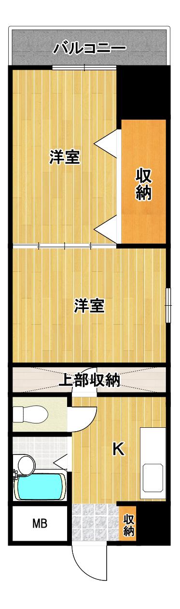 ギャラン南小倉(2K/10階)の間取り写真