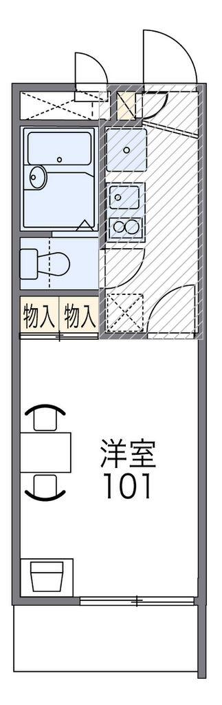 レオパレスミストラル千里(1K/2階)の間取り写真