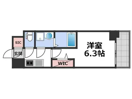 ファーストフィオーレ京橋ブレイニー(1K/4階)の間取り写真