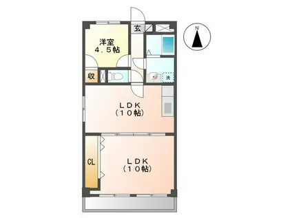 ファクタービル(2LDK/7階)の間取り写真