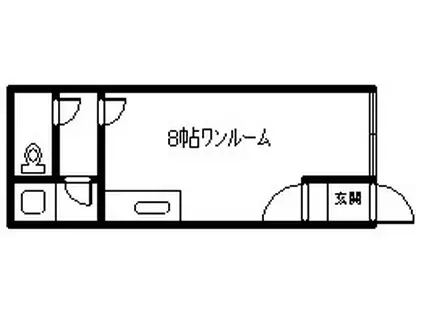 カーサ ベシーナ(ワンルーム/2階)の間取り写真