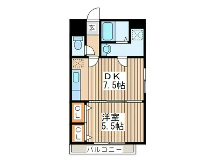 SHIBABILD 2ND(1DK/4階)の間取り写真