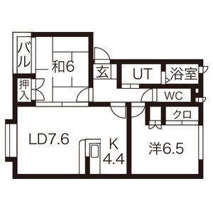 メゾンフルールB(2LDK/2階)の間取り写真