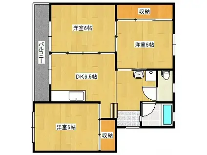 グレースタカツキ(3DK/4階)の間取り写真