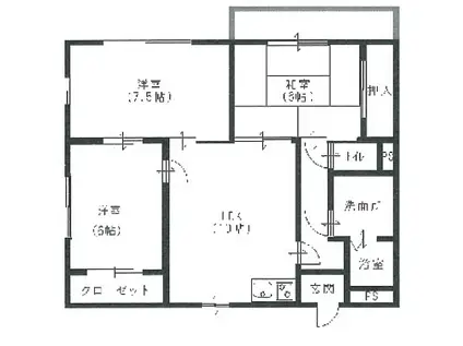 ハイツ旭が丘(3LDK/3階)の間取り写真