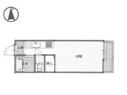 エクセル南本庄(1K/2階)の間取り写真