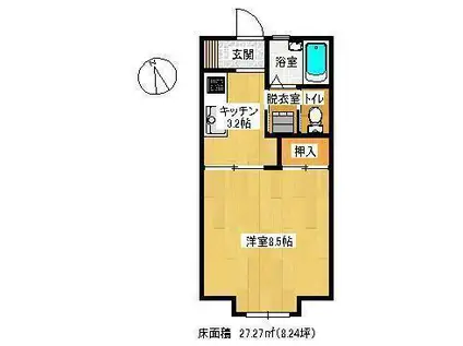 ハイムセレーノ(1K/1階)の間取り写真