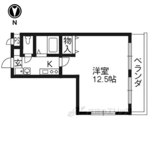 桂川ショウエイマンション(1K/3階)の間取り写真