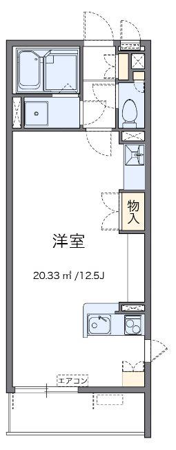 エムフラッツ新里(ワンルーム/1階)の間取り写真