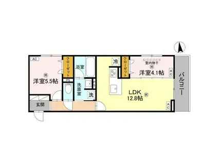 D-ROOM東矢倉(2LDK/3階)の間取り写真