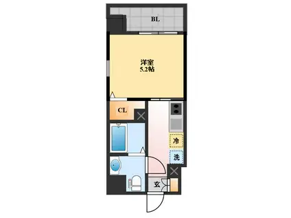 MODERN PALAZZO諫早駅前(1K/13階)の間取り写真