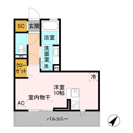 アレーズ ジュアン(ワンルーム/3階)の間取り写真
